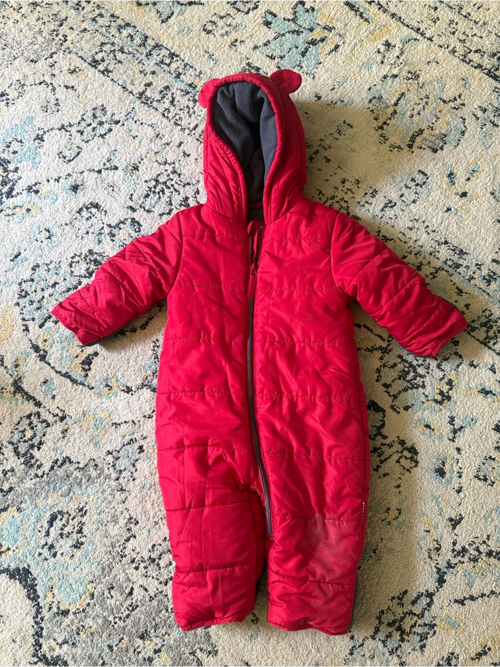 18M Red Wippette Hooded Puffer One-Piece Snowsuit